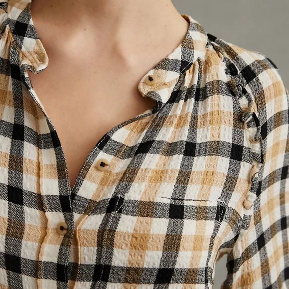 Anthropologie Pilcro Plaid Buttondown Top - 1X - Picture 4 of 12